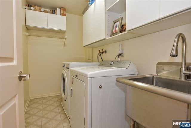 9 Peach Hill Ct, Ramsey, NJ 07446 - washroom featuring cabinet space, washer and dryer, and baseboards