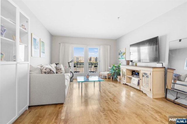 living room featuring light wood finished floors