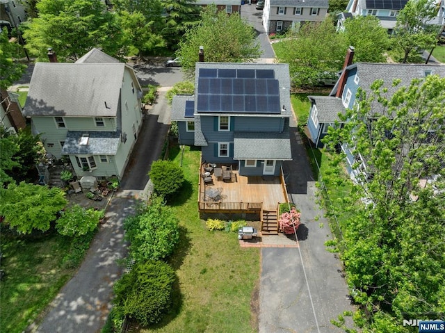 aerial view of residential area