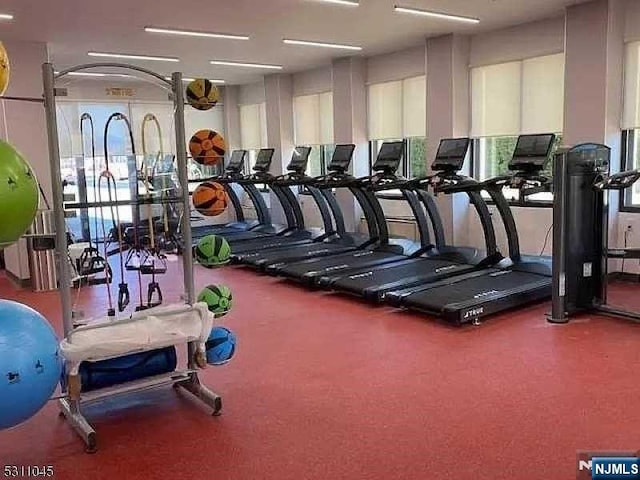300 Winston Dr Unit 1722, Cliffside Park, NJ 07010 - exercise room featuring a healthy amount of sunlight