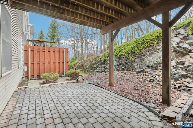 view of patio / terrace with fence