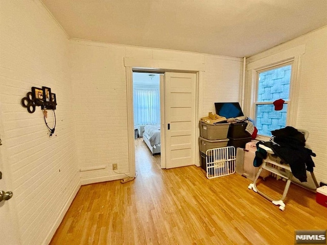 misc room with a wealth of natural light and light wood finished floors