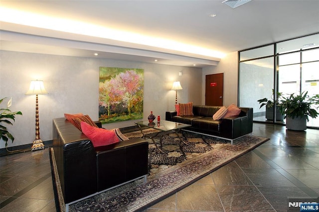 2150 Center Ave Unit 19A, Fort Lee, NJ 07024 - common area featuring recessed lighting and floor to ceiling windows