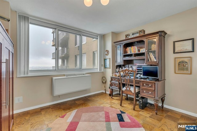2150 Center Ave Unit 19A, Fort Lee, NJ 07024 - office area with radiator heating unit and baseboards