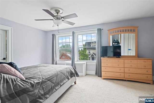 126 Beech St, Nutley, NJ 07110 - bedroom featuring light colored carpet and ceiling fan