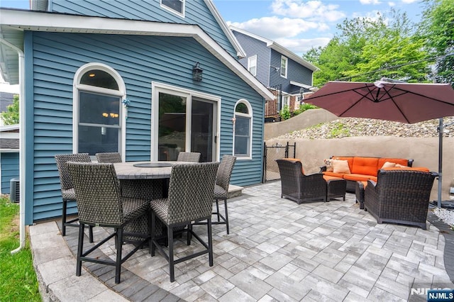 126 Beech St, Nutley, NJ 07110 - view of patio featuring an outdoor living space