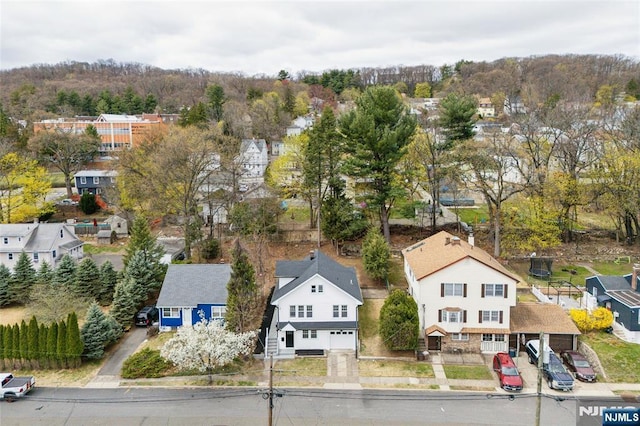 aerial view with a residential view