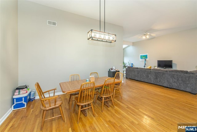 79 Adams Ter Unit 79, Clifton, NJ 07013 - dining area with light wood-style floors, baseboards, a ceiling fan, and visible vents