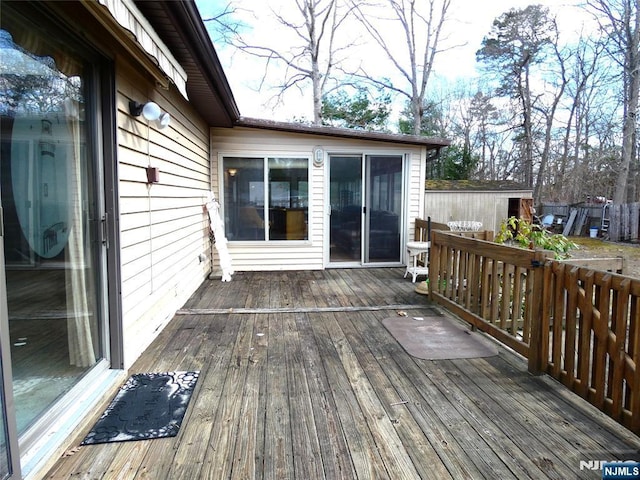 112 Heatherington Ct, Lacey, NJ 08734 - wooden terrace featuring an outbuilding