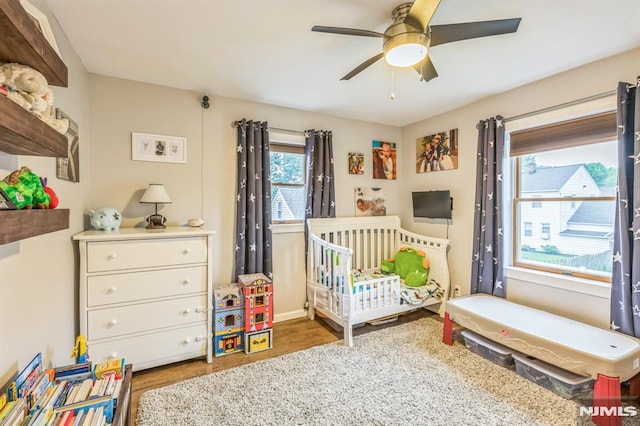 2 Beechwood Ave, Par-Troy Hills Twp, NJ 07034 - bedroom with wood finished floors and a ceiling fan
