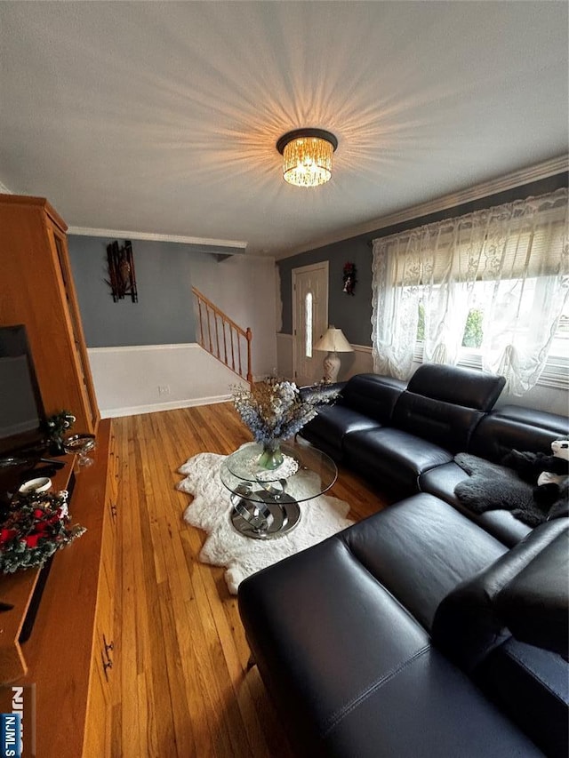living area featuring wood-type flooring