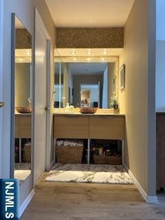 770ANDERS Anderson Ave Unit 4A, Cliffside Park, NJ 07010 - bathroom with vanity, baseboards, and wood finished floors