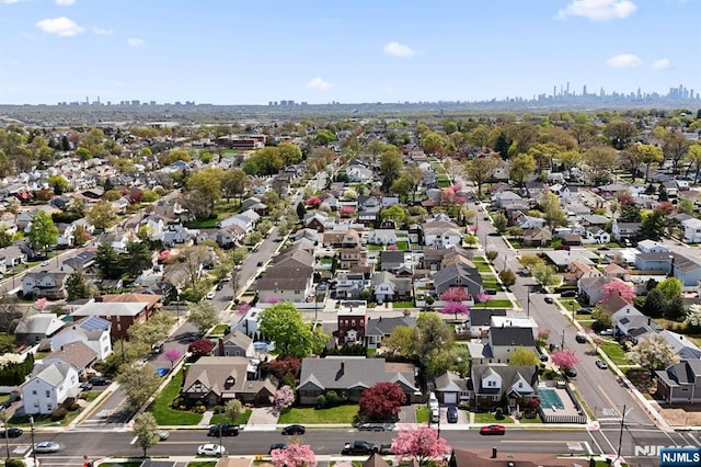 birds eye view of property with a city view and a residential view