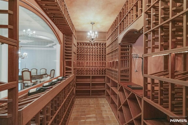 22 Nottingham Ct, Ringwood, NJ 07456 - wine cellar with a chandelier