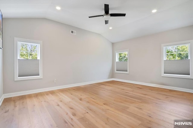 133 Graham Ter, Saddle Brook, NJ 07663 - empty room featuring lofted ceiling, light wood-type flooring, recessed lighting, and ceiling fan