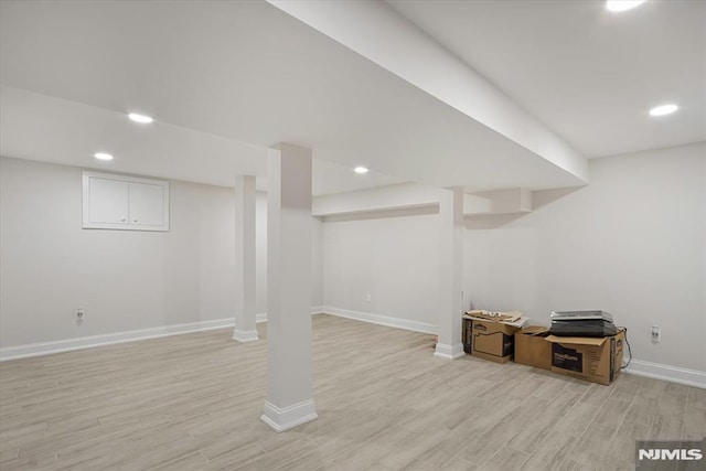 133 Graham Ter, Saddle Brook, NJ 07663 - finished basement with light wood-style floors and recessed lighting