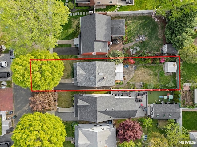 aerial view with a residential view