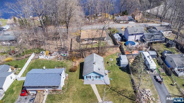 drone / aerial view with a residential view