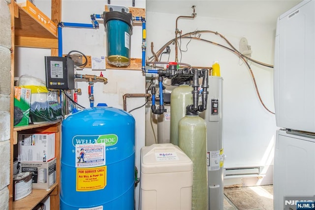 utilities with stacked washer and dryer