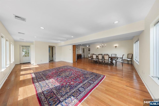 4 Colony Rd, Edgewater, NJ 07020 - living room featuring recessed lighting, light wood-style flooring, and visible vents