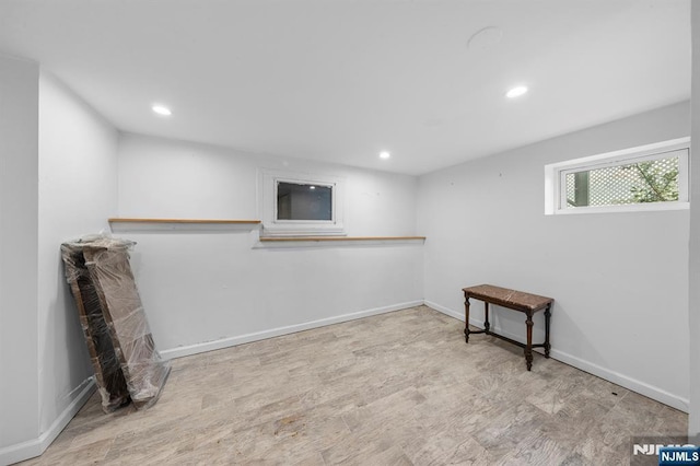 4 Colony Rd, Edgewater, NJ 07020 - basement featuring wood finished floors, baseboards, and recessed lighting