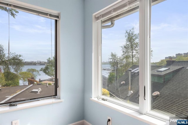 4 Colony Rd, Edgewater, NJ 07020 - interior details featuring a water view and baseboards