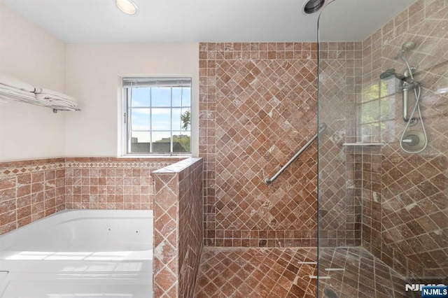 4 Colony Rd, Edgewater, NJ 07020 - full bath with a tub with jets and a tile shower