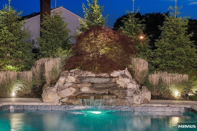 19 Merrill Dr, Mahwah, NJ 07430 - view of pool at night