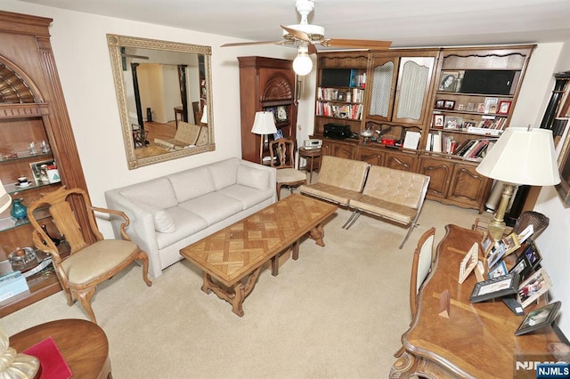 311 Grand Ave Unit 23, Englewood, NJ 07631 - living area featuring carpet flooring and ceiling fan
