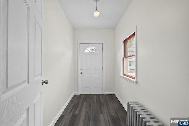 85 Anderson Ave, Wallington, NJ 07057 - entryway with radiator, baseboards, and dark wood-type flooring