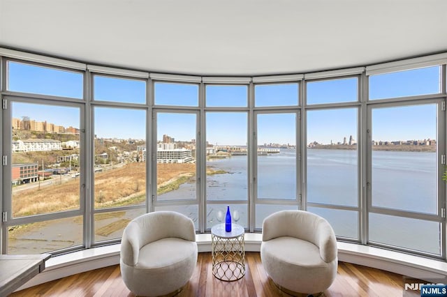8100 River Rd Unit 1013, North Bergen, NJ 07047 - sunroom / solarium featuring a view of city, a water view, and healthy amount of natural light