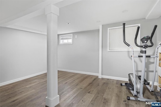 23 Foundry St, Newark, NJ 07105 - workout area with baseboards and wood finished floors