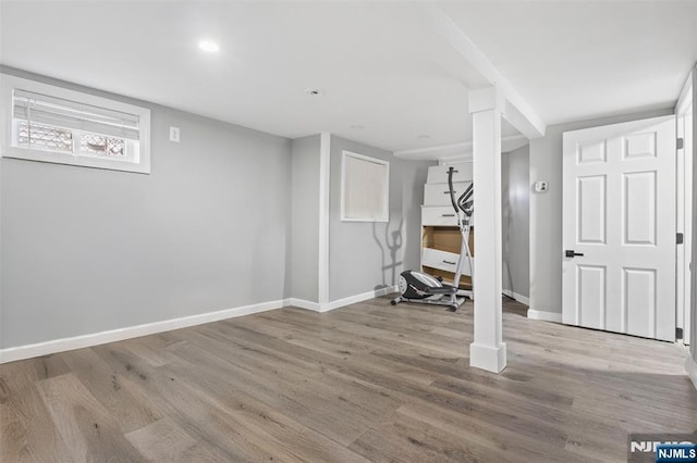 23 Foundry St, Newark, NJ 07105 - basement with baseboards and wood finished floors