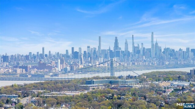 property's view of city with a water view