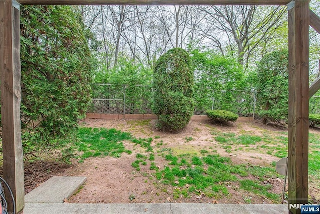 view of yard with fence