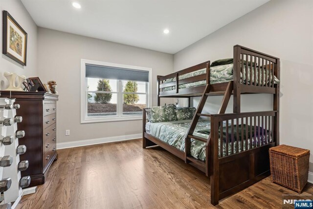 5 Banks Dr, Boonton Town, NJ 07005 - bedroom featuring baseboards, wood finished floors, and recessed lighting