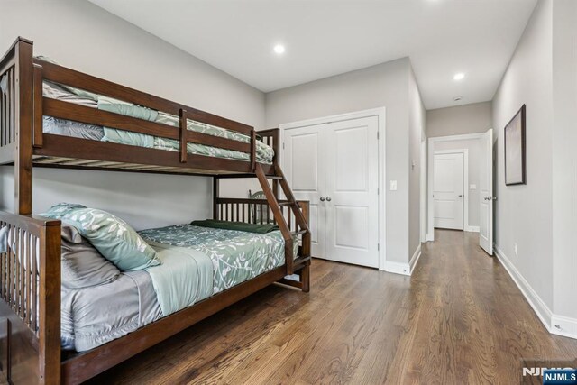 5 Banks Dr, Boonton Town, NJ 07005 - bedroom featuring baseboards, wood finished floors, and recessed lighting