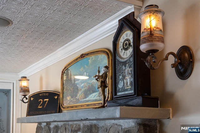 room details with an ornate ceiling and crown molding