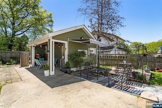 exterior space with a fenced backyard