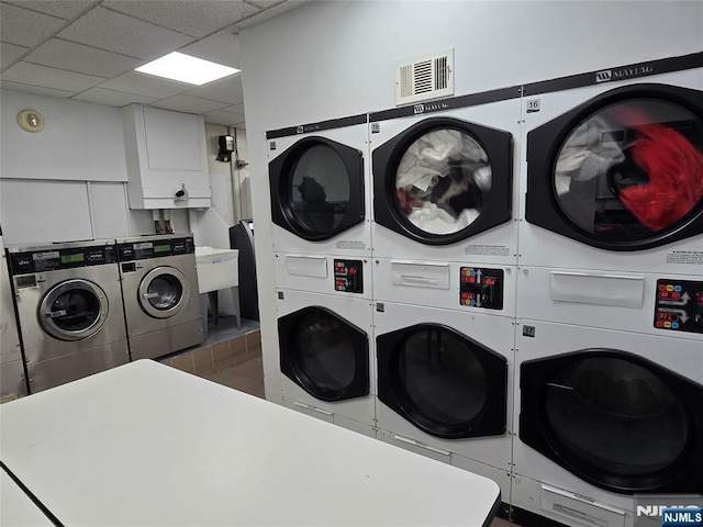 270 Marin Blvd Unit 12-O, Jersey City, NJ 07302 - shared laundry room featuring stacked washer and clothes dryer and independent washer and dryer