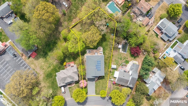 bird's eye view with a residential view