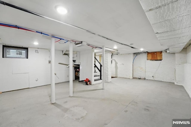 unfinished below grade area with stairway