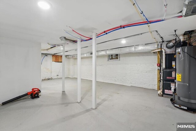 unfinished below grade area with water heater