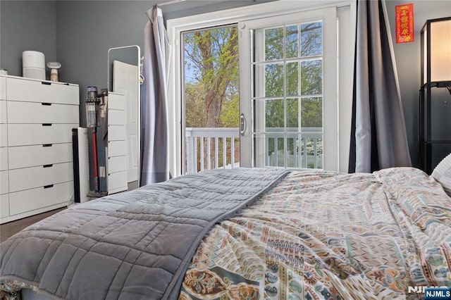 bedroom with access to outside