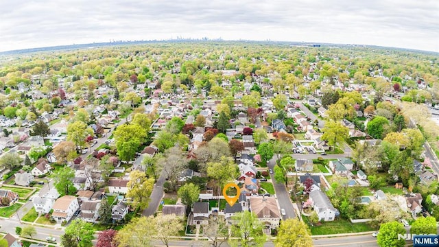 aerial view with a residential view