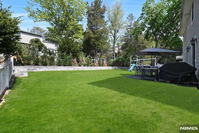 view of yard featuring a playground