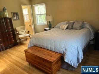 bedroom with wood finished floors