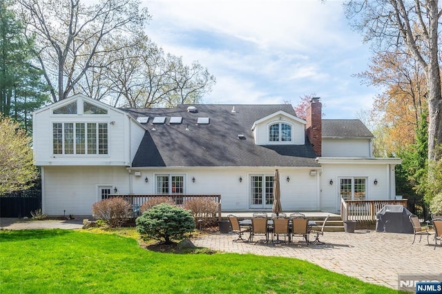 38 Farley Pl, Allendale, NJ 07401 - rear view of house featuring a patio, french doors, and a deck