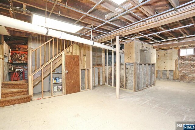 below grade area featuring stairway
