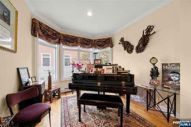 161 Winding Way, Old Tappan, NJ 07675 - sitting room with crown molding, wood finished floors, and a baseboard heating unit